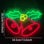 Christmas Bell Led Neon Lights, Used For Wall Decoration Usb Power Supply, Bedroom, Christmas Party Decoration, Children'S Gifts