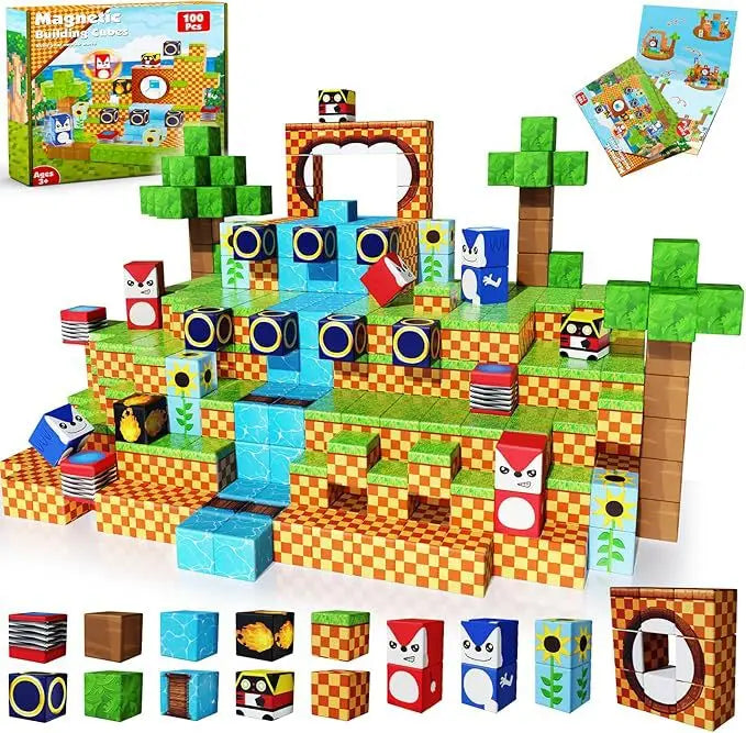 2025 NEW Magnetic Blocks Game Mine Magnet Worlds DIY Toys For Boys Girls STEM Montessori Sensory Cubes Game Toys Christmas Gifts