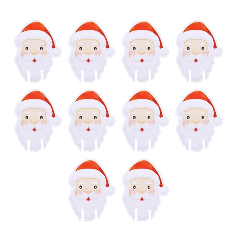 10pcs Santa Claus Snowman Tree Wine Glass 2024 Merry Christmas Decorations For Home Table Place Cards Xmas Gift New Year Party