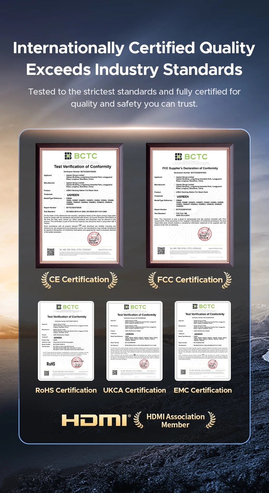 UGREEN USB-C HUB to 4K60Hz HDMI RJ45 Gigabit PD100W SD&TF USB3.0 5Gbps Splitter for MacBook Laptop Accessories Docking Station