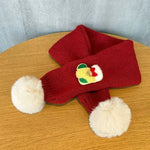 Christmas Scarf for Kids Red Knitted Cross Neck Warmer Winter Baby Boy Girl Unisex Outdoor Riding Anti-Cold 1-6 Years