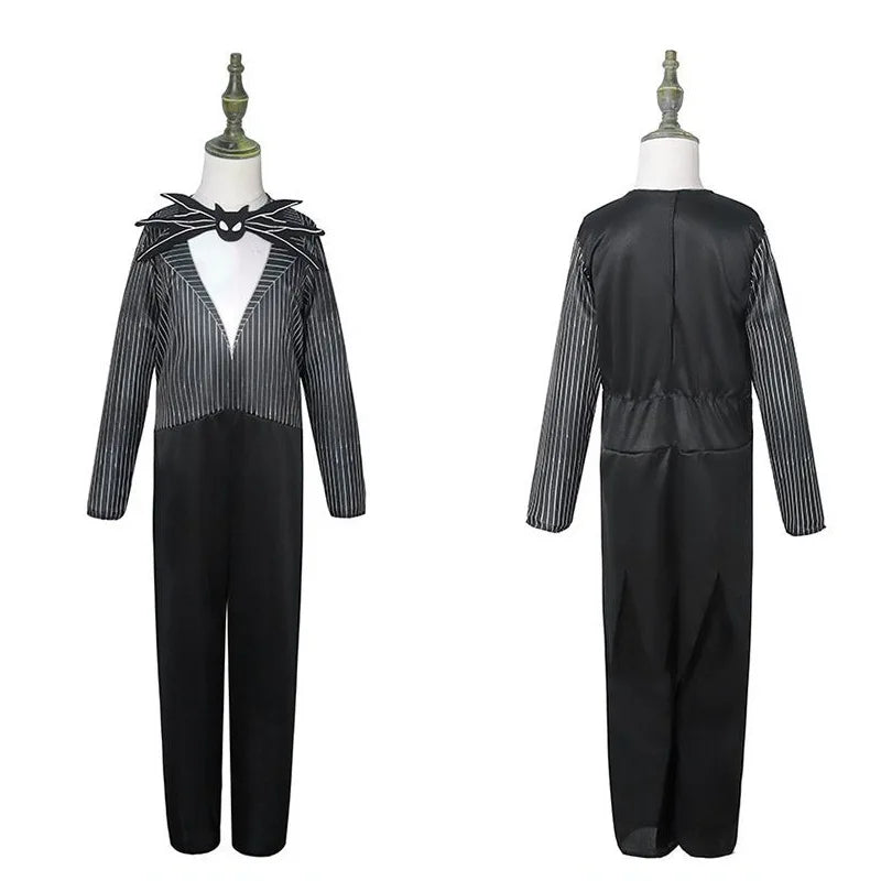 Anime Jack Skellington Costume Boys The Nightmare Before Jack Skellington Cosplay  Bodysuit Suit Halloween Clothes