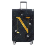 Luggage Compartment Protective Cover Letter Series Black Wear Resistant Fabric Dust Cover for18-32 Inch Travel Case Covers