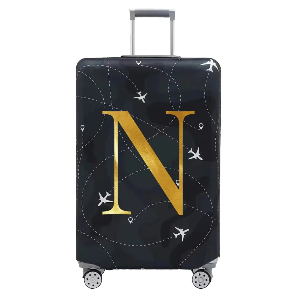 Luggage Compartment Protective Cover Letter Series Black Wear Resistant Fabric Dust Cover for18-32 Inch Travel Case Covers