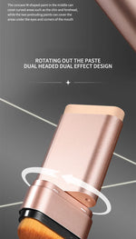 Clear and Moist Hydrating Foundation Naturally Perspective, Moisturizing, Bling, Glossy, Thin and Lightweight Double Head Makeup Foundation Rotated, More Comfortable, Waterproof Function, Easy to Makeup, Easy to Use