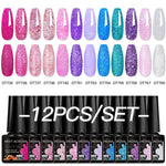 MEET ACROSS 12Pcs Gel Nail Polish Set 7.3ml Pink Blue Neon Macaron Color for Nails UV Gel LED Nail Art  Varnish Manicure Kit