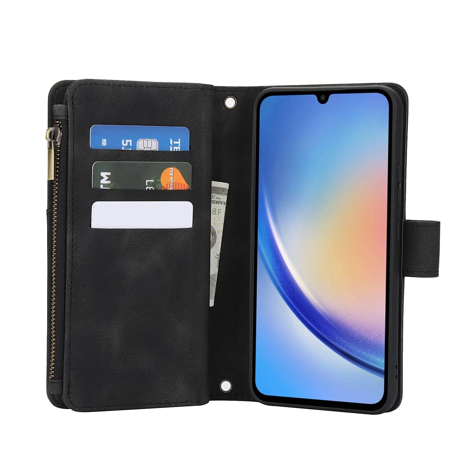 for Samsung Galaxy A35/A34/A25/A24/A73/A72/A55/A54/A53/A52/A15/A14 Case Wallet, Durable Leather Magnetic Buckle Flip Card Holder