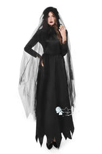 Frightening Vampire Black Bridal Gown Cosplay Costume Unique Special Purpose Clothing From China Mainland For Halloween Party