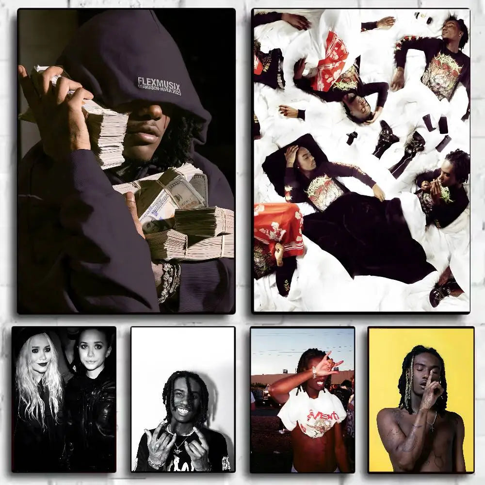 O-OsamaSon Stil Slime RAPPER Poster HD home decor sticky wall waterproof home living room bar aesthetic decor