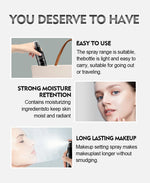 Black Polka Dot Setting Spray 60ml for face, long-lasting, anti-smudge-proof and 16 hours of makeup off wear natural finish