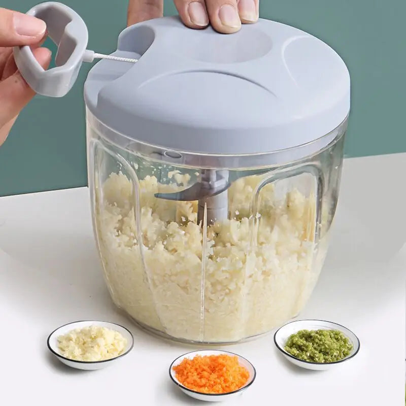 500/900ML Garlic Chopper Meat Grinder Manual Rotate Vegetable Cutter Chopper Slicer Fruit Garlic Crusher Kitchen Gadget Blenders