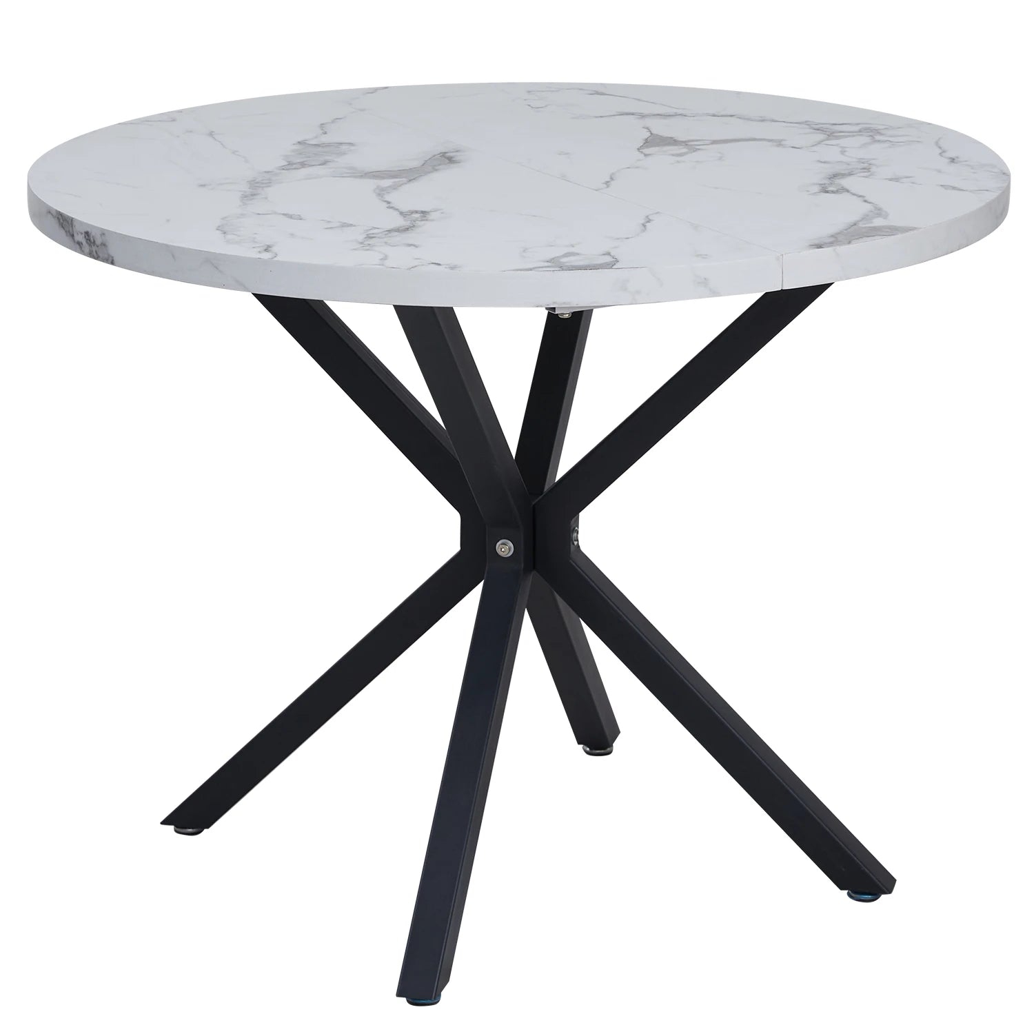 Modern Luxury Dining Table Imitation Marble Effect Household Round Dining Table Simple Cafe Tables Home Furniture 100CM