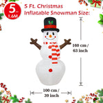 Christmas Inflatable Decorations - Branch Snowman, Santa Claus, Gingerbread Man, Gift Bag Snowman LED Light Lawn Decorations