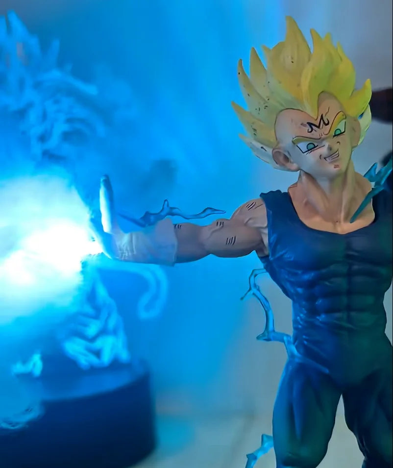 NIKOLATOY Dragon Ball Vegeta Magnetic Night Light Set Including Half-Body Statue LED Desk Lamp Collectible Anime Toy Fan Gift