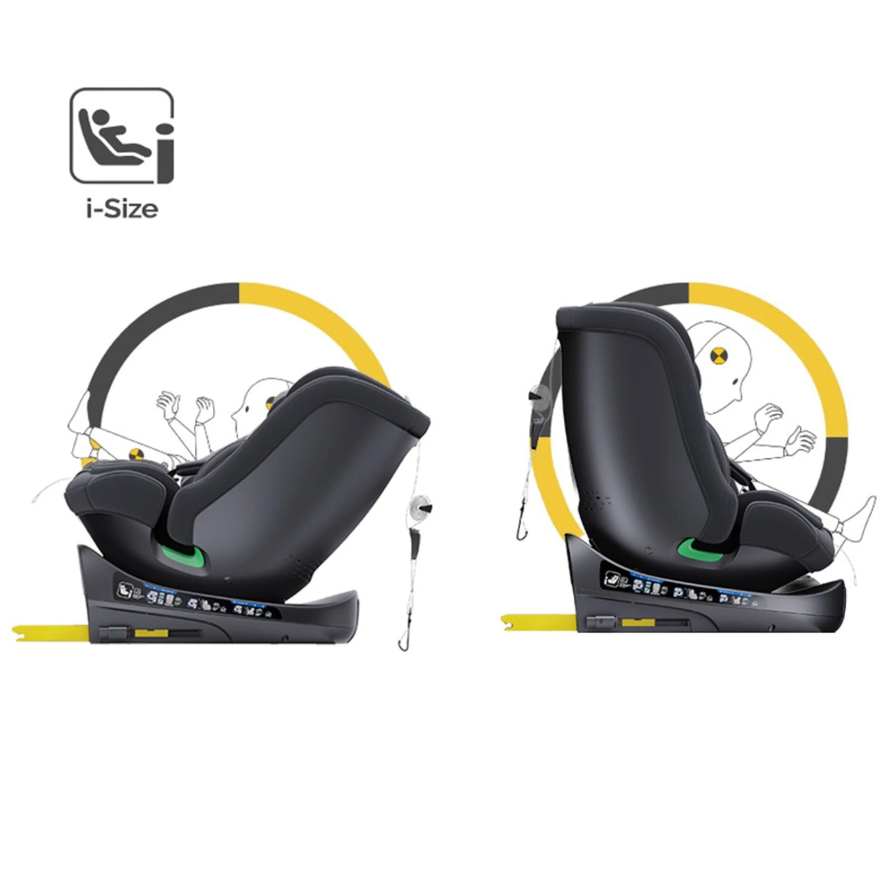 Child seat 360° ISOFIX rotating baby car seat, ECE R129/0-36 kg/0-12 years, 5-point seat belt