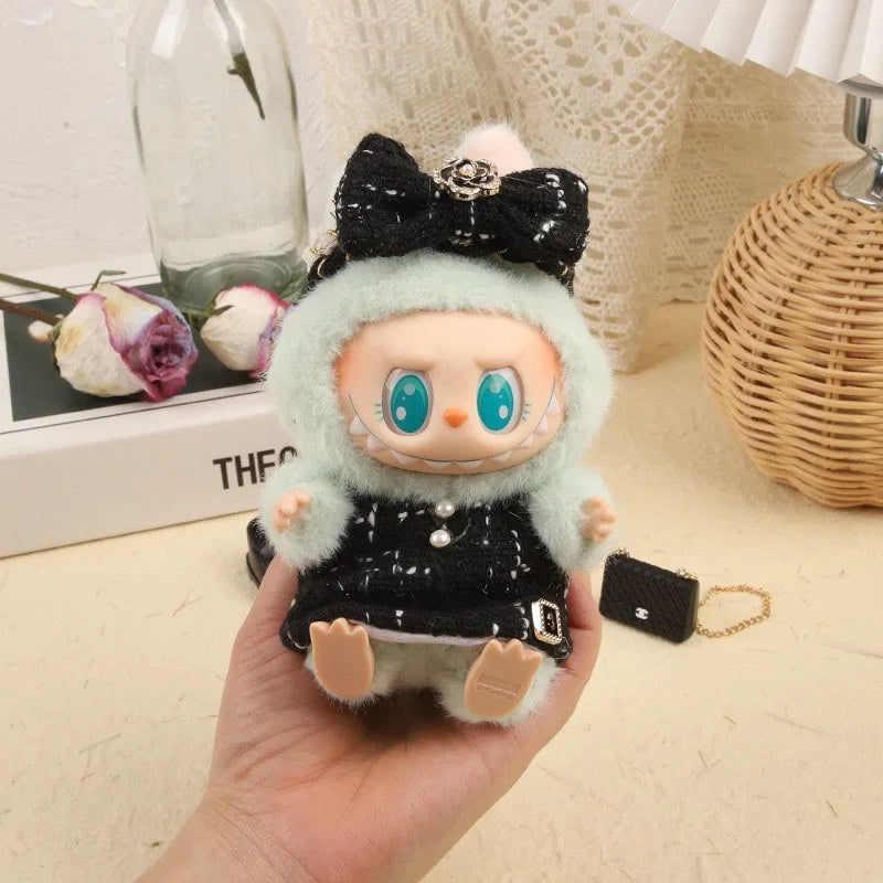 17cm Mini Plush Doll'S Clothes Outfit Accessories For Korea Kpop Exo Labubu I II Idol Dolls sit party overalls Clothing Gift
