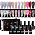12pcs Glitter Gel Nail Polish Set Sparkling Glitter Semi Permanent Soak Off UV Gel Varnish Nail Manicure With Box Nail Supplies