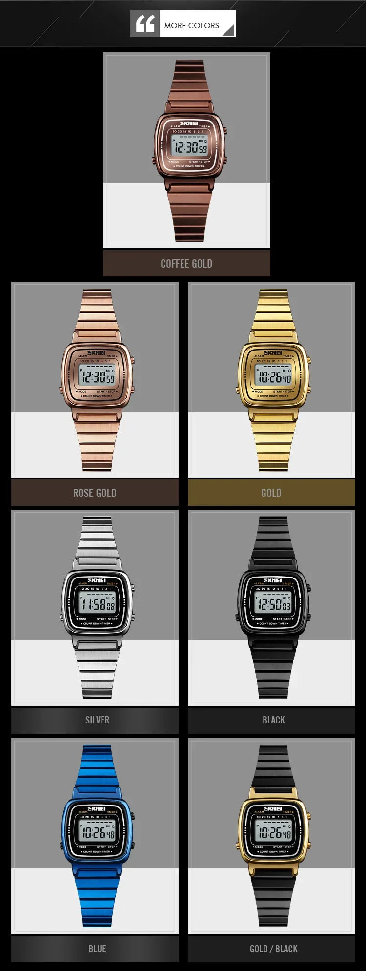 SKMEI 1901 Luxury Small Dial Digital Women Watch Ladies Calendar Waterproof Lady Sports Wristwatches Girl Clock 1252 Reloj Mujer