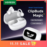 UGREEN LCD Full Color Smart Screen Wireless TWS Bluetooth Earphones Earbuds Open Clip Ear Headphones AI Call Noise Cancellation