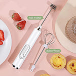 TINSOL Mini Portable Blender Electric Milk Frother Handheld Egg Beater USB Rechargeable Coffee Frother Kitchen Mixer