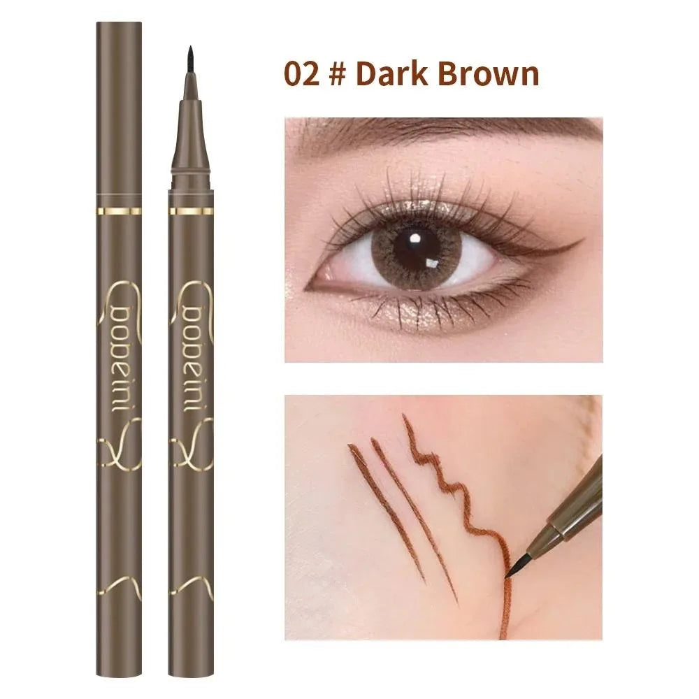 Waterproof Quick-drying Liquid Eyeliner/ultra-fine Matte Black Brown/long-lasting Silkworm Eyeliner/eye Makeup/gifts