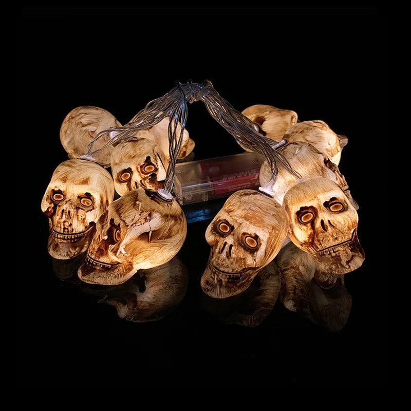 1.5M 10LED Halloween LED Light String Horror Eyeballs Pumpkin Spider Bat Skull Lamp Trick Or Treat Happy Halloween Party Decor