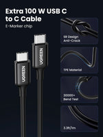 UGREEN 130W USB C Fast Car Charger with PD Cable for For Xiaomi iPhone 17 Samsung Galaxy S25 Laptops Fast USB C Car  Charger QC4