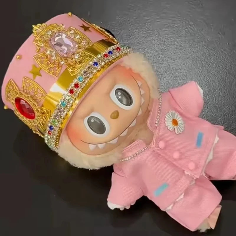 Gd With G-Dragon Labubu Baby Clothes 17cm Suit Pendant Plush Doll Clothes Cute Doll Clothes Vinyl Keychains Clothes