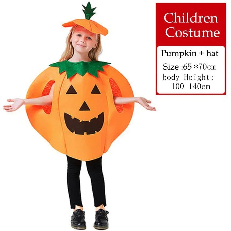 Halloween Pumpkin Grament Costume Cosplay Clothing Hat Set Halloween Party Supply Christmas Halloween Gift for Adult and Kid