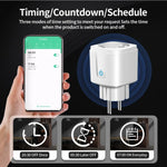TNCE Tuya WiFi/Zigbee Smart Plug 16A/20A EU Smart Socket With Power Monitoring Timing Function Work With Alexa GoogleHome
