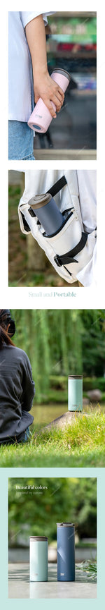 Tyeso Stainless Steel Insulated Travel Mug Leak-Proof Direct Drink Water Bottle for Men and Women Portable Car Coffee Cup