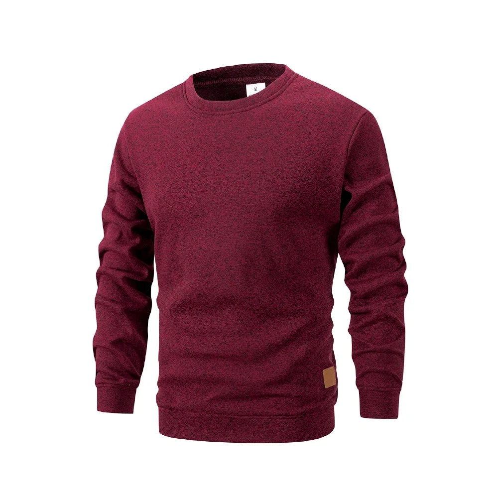 New Men's Sweater Spring Autumn Round Neck Long Sleeve Pullover Casual Sports Sweatshirt High Quality Solid Color Fleece Coat