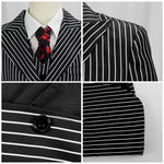 Wednesday The Addams Family Gomez Addams Cosplay Costume Black Striped Blazer Pants Vest Shirt Tie Set Halloween Carnival Outfit
