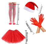 PESENAR This is set of christmas themed outfit ideas 2025 that includes a Santa hat,  tulle skirt, etc. perfect christmas party.
