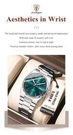 POEDAGAR Luxury Woman Watch Waterproof Luminous Fashion Quartz Ladies Wristwatch Date Week Stainless Steel Women's Watches Reloj