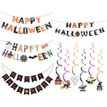 2025 Halloween Party Banner Hanging Pendants Bat Pumpkin Paper Garland Trick or Treat Happy Halloween Decoration Supplies Home