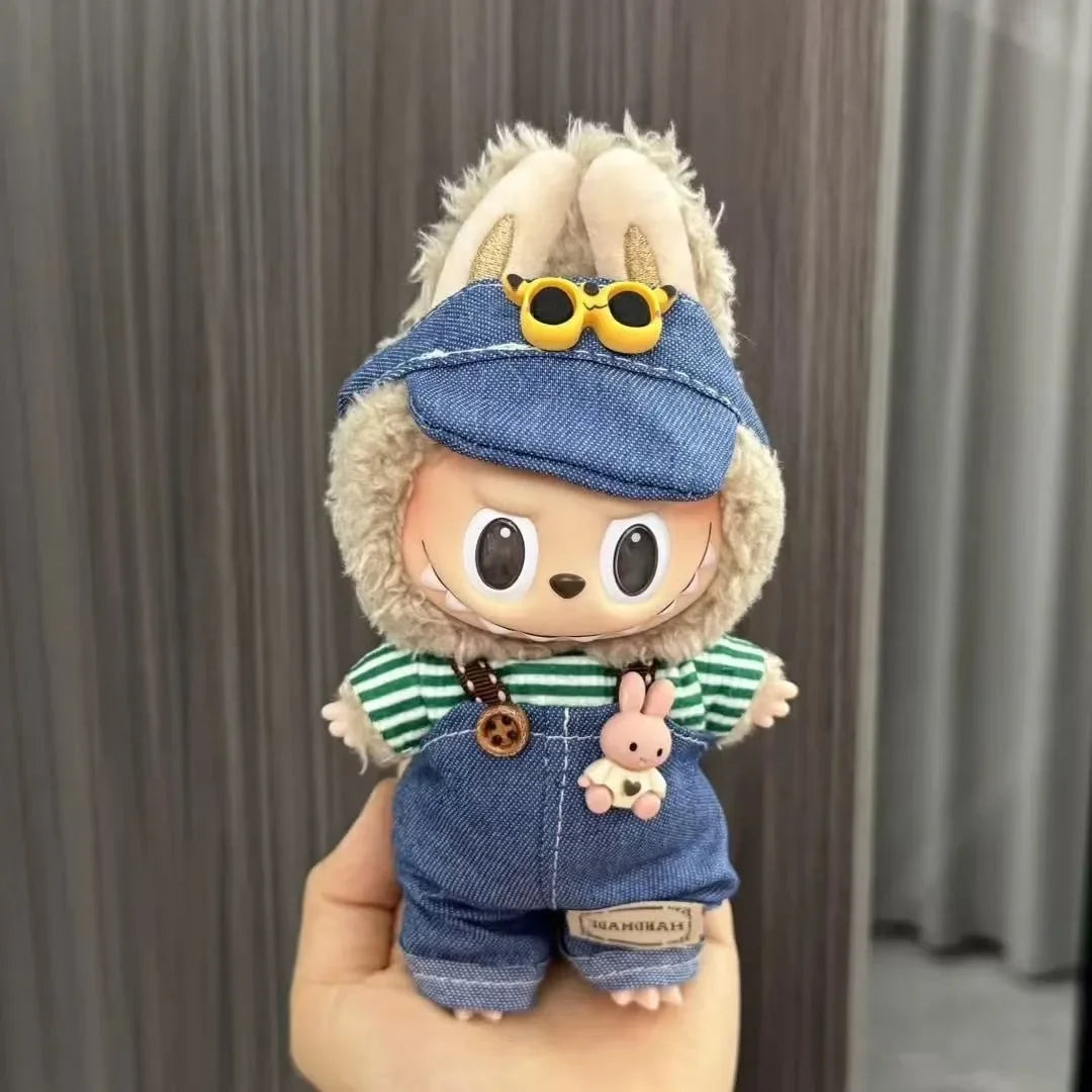 17cm Labubu V2 V1 Trendy Clothes Outfit Accessories Idol Doll Clothing for Kid Gift Labubu Ropa
