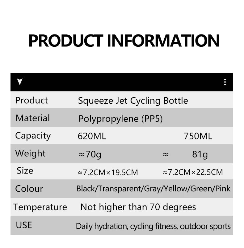 Rapha Cycling Water Bottle 620/750ml Ultra light Leak-proof squeezable Taste-free Camping Hiking Sports Bicycle Kettle