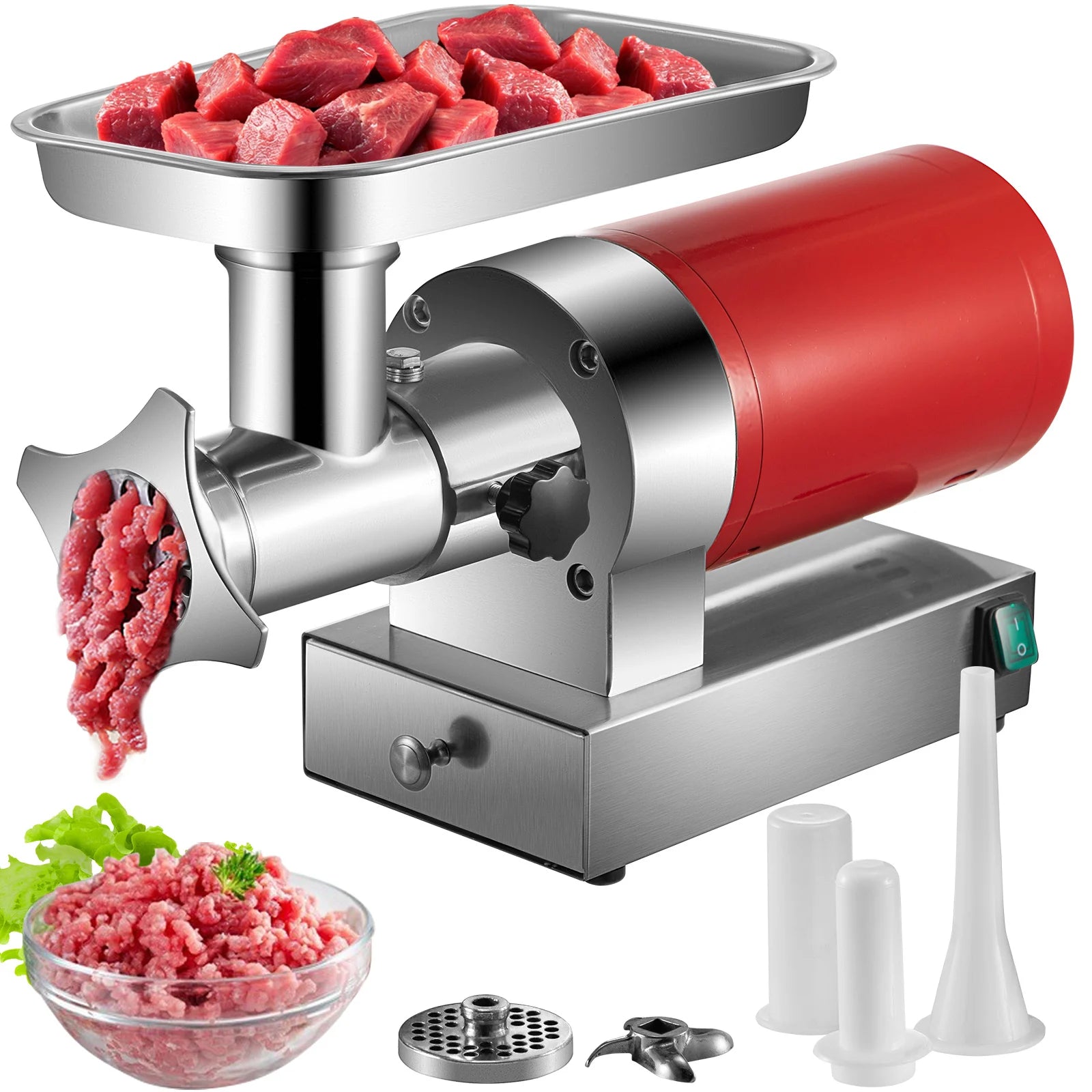 SucceBuy Electric Meat Grinder, 661 Lbs/Hour 1100 W Meat Grinder Machine 1.5 HP Electric Meat Mincer with 2 Grinding Plates,