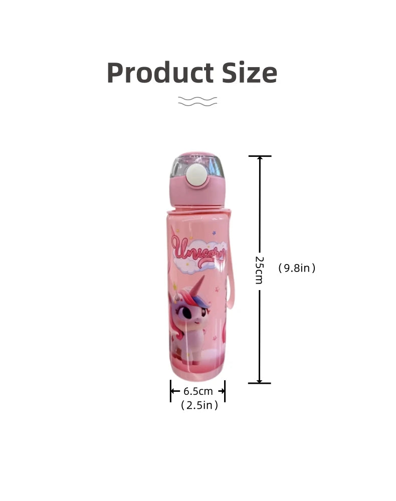 700ml Cute & Durable Cartoon Space Cup with Hand-held Ring BPA-Free High Temperature Resistant Portable Outdoor Water Bottle
