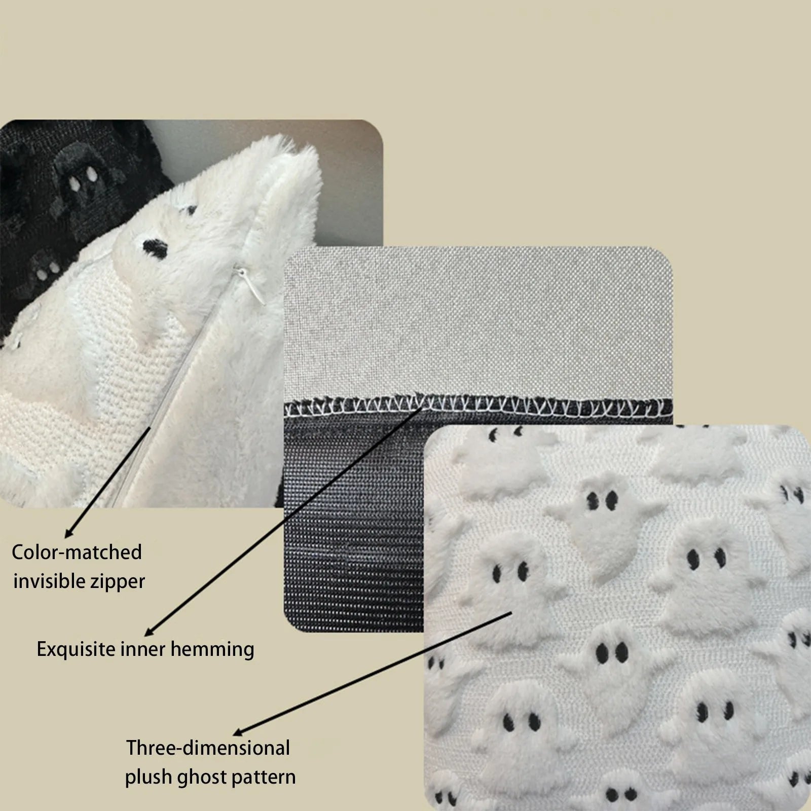 New Halloween Ghost Pillow Cover Soft Couch Cushion Case   Home Decoration Halloween Party Decoration Festival Gift