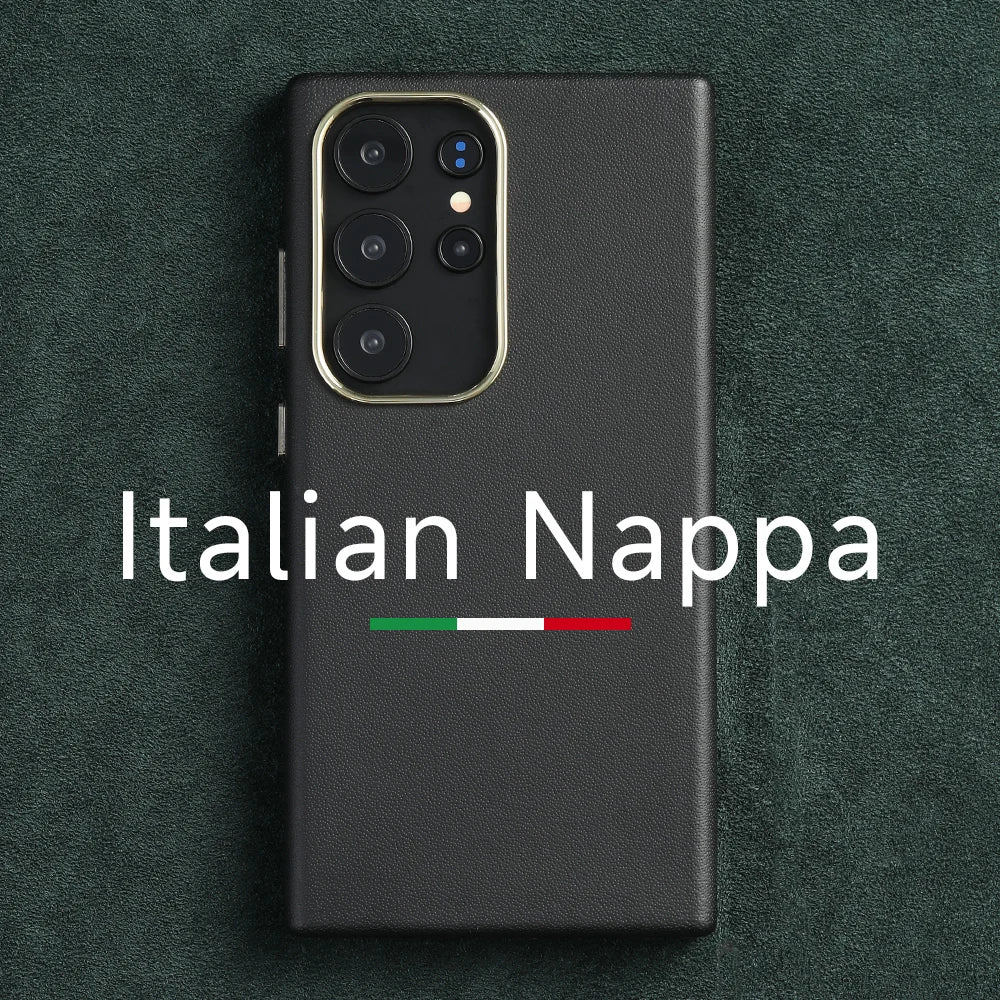 LANGSIDI Luxury Nappa Leather Magnetic Phone Case for Samsung s24 ultra Galaxy s23 ultra s24 plus for Magsafe fundas Back Cover