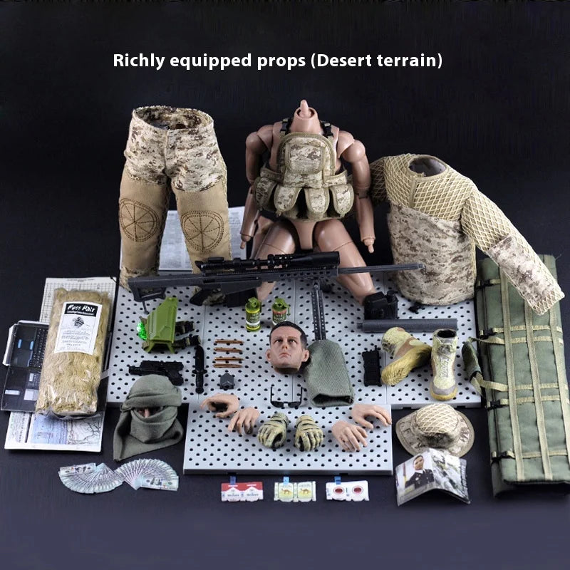 Jungle Sniper 1/6 Soldier Model - Joint Movable Special Forces Doll Handmade Military Action Figure Tactical Collectible Toy