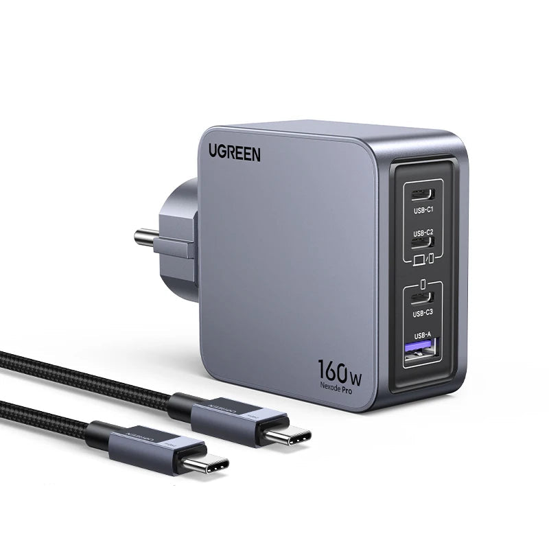 【Korean Plug】UGREEN 160W GaN Charger PD3.1 QC4.0 Quick Charge For Macbook Pro Laptop iPhone 16 15 Pro Max  Xiaomi Tablet iPad