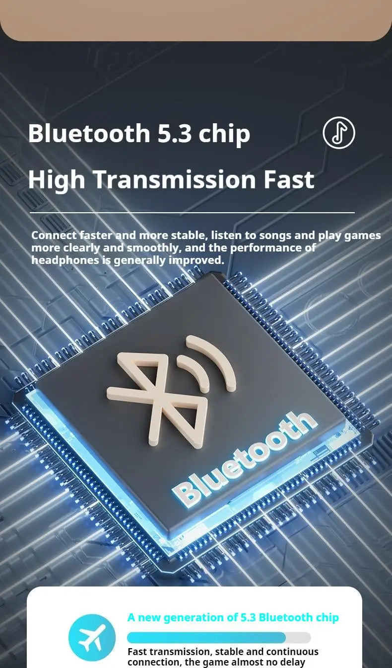 #Wireless Bluetooth 5.3 Headphones Over Ear HIFI Stereo Headsets True Sport Gamer Earphone TF/AUX Music Player with HD Mic Gifts