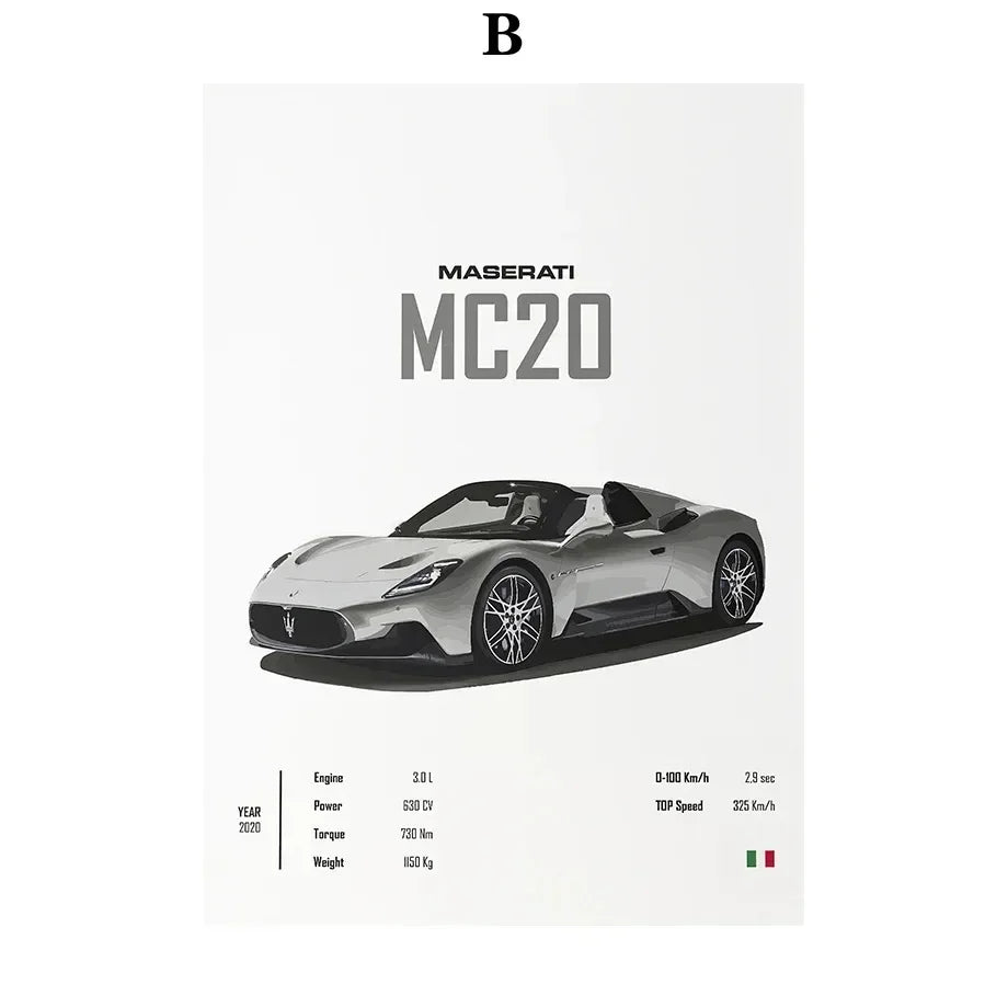 Supercar Bugatti Konissegg McLaren Pagani Wall Art Canvas Painting Nordic Posters And Prints Wall Pictures For Living Room Decor