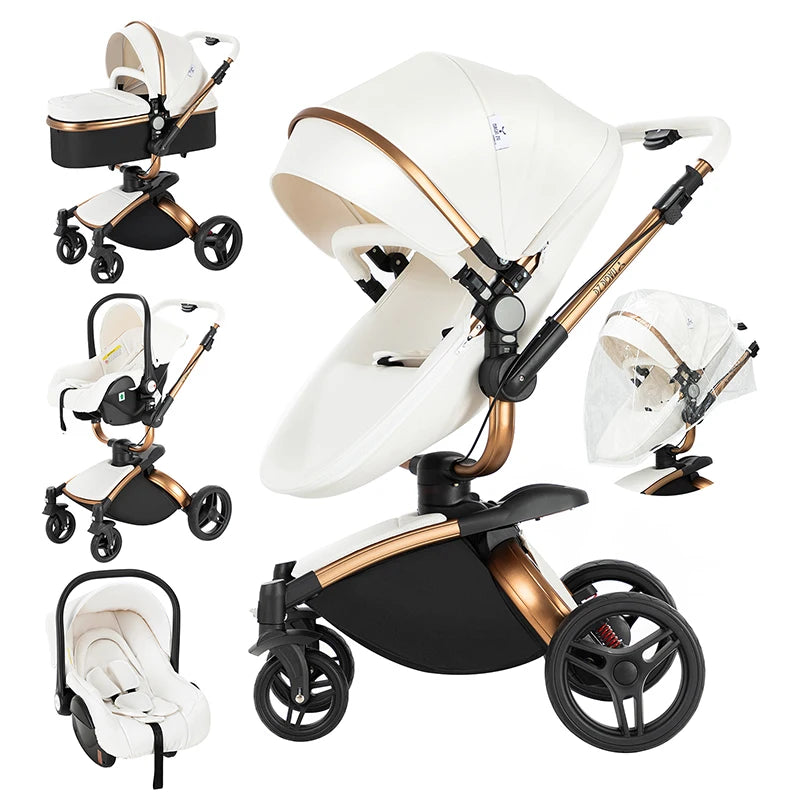 3 in 1 Lightweight High Landscape Baby Stroller Cart Carriage for Newborn Luxury Pushchair