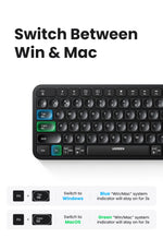 UGREEN Keyboard Wireless Bluetooth & 2.4GHz Russian/Korean/English Keycaps for Laptop MacBook iPad PC Tablet Bluetooth Keyboard