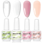 Nailpop 15ml Builder Gel Nail Polish for Nail Apex & Extension Strengthener Upgraded Soak Off UV Gel Rhinestone Glue 4 Colors