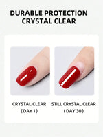 15ml Glass Top Coat Long Lasting Clear Rubber Top Coat LED UV Strengthen Nails High Gloss Top Finish Gel Nail Polish